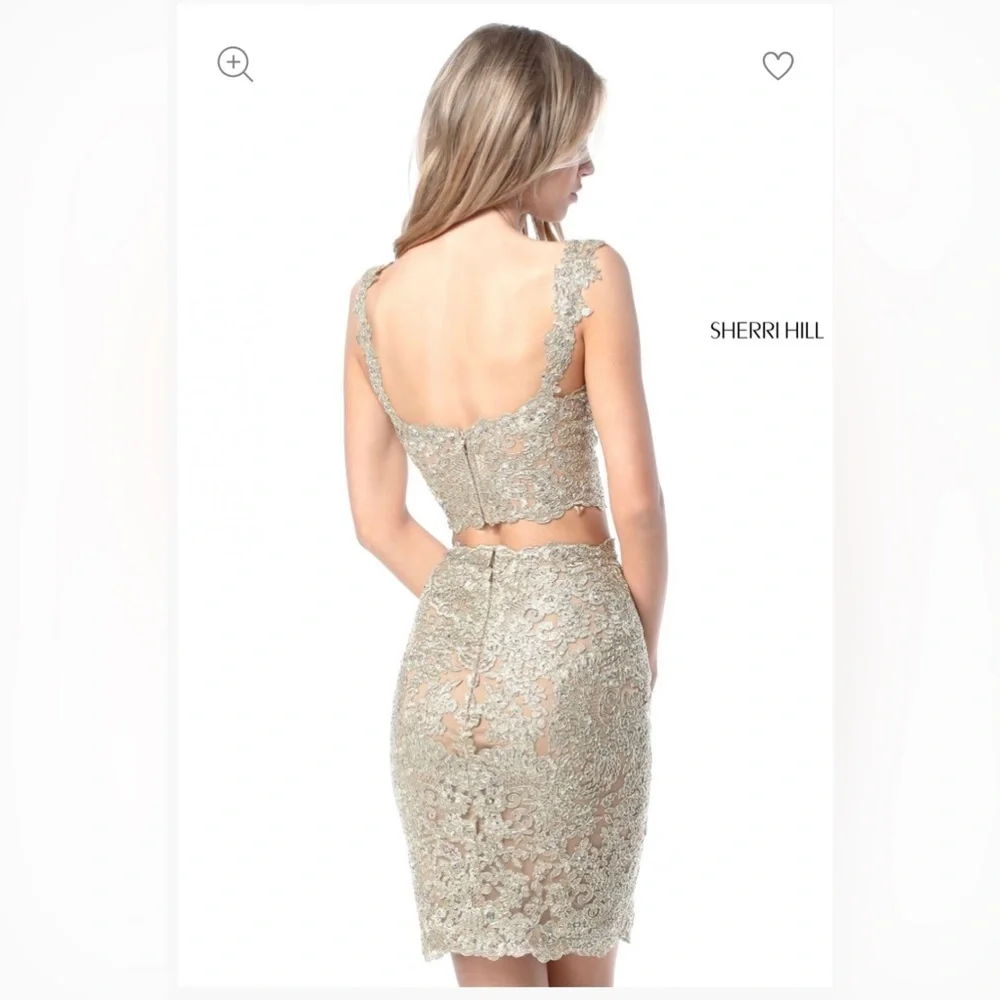 Sherri Hill Gold Mini Dress - Picture 7 of 11